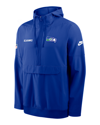 ◎シアトル・シーホークス NIKE フルジップジャケット【MD】 Men's Nike College Navy Seattle Seahawks Sideline Coach Half